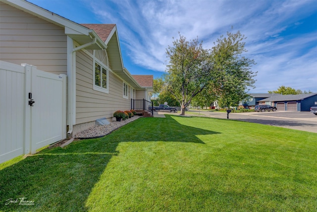 view of yard featuring fence