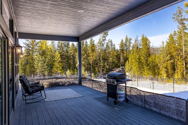 wooden terrace with fence