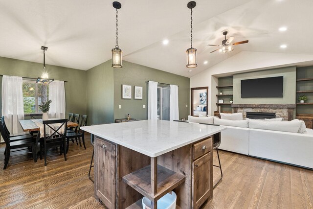 230 Forest Edge Trl, Kalispell, MT 59901 - dining room with baseboards, a notable chandelier, wood finished floors, and visible vents