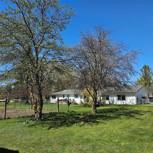 view of yard with fence