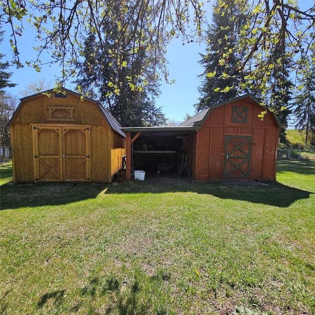 view of shed