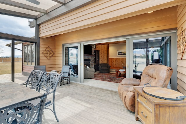 297 Christofferson Ln, Corvallis, MT 59828 - wooden deck with outdoor dining area