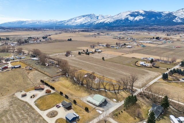 aerial view with a rural view and a mountain view