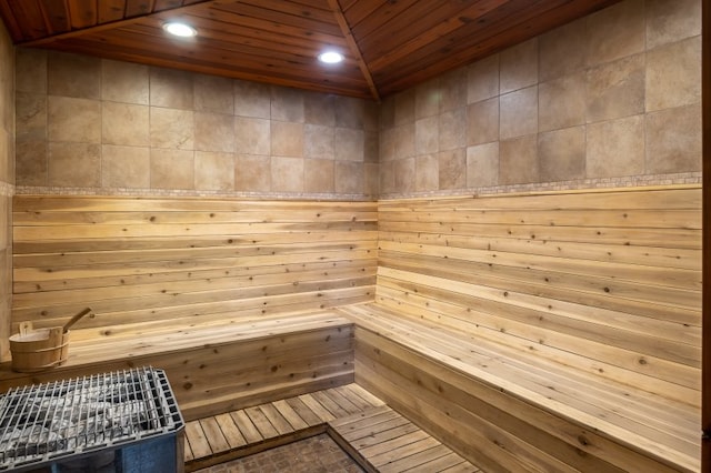 view of sauna / steam room with recessed lighting