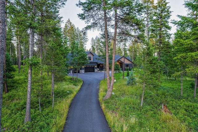 view of front of property with a garage and driveway