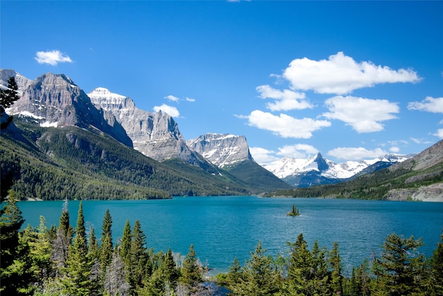 property view of water featuring a mountain view