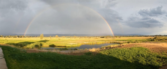 view of nature with a water view and a rural view