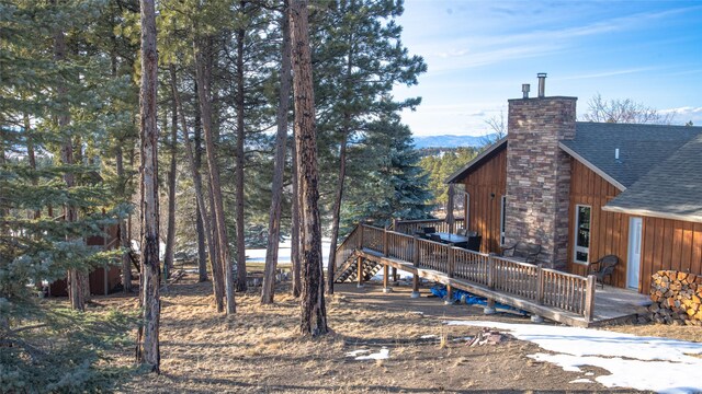 view of yard featuring a deck