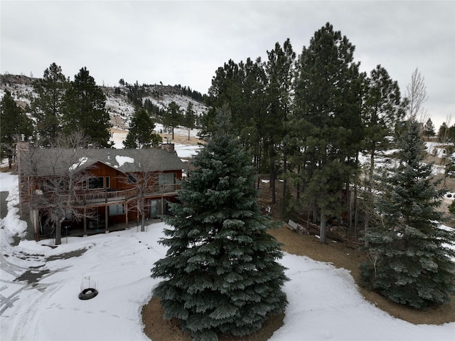 view of snowy aerial view