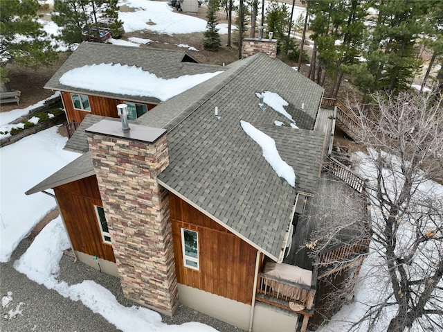 view of snowy aerial view