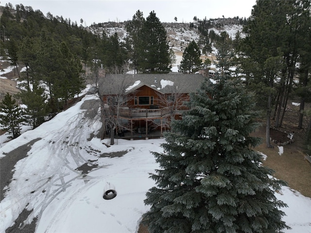 view of snowy aerial view