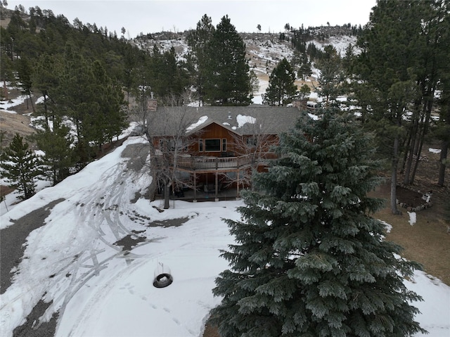 view of snowy aerial view