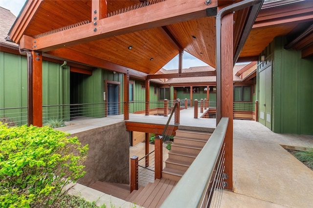 view of patio / terrace with stairs