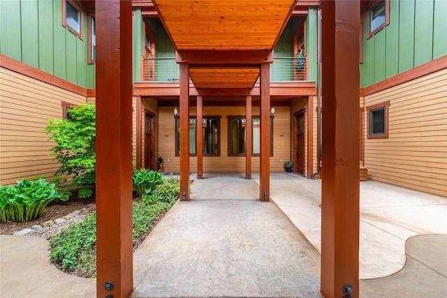 view of patio / terrace featuring a balcony