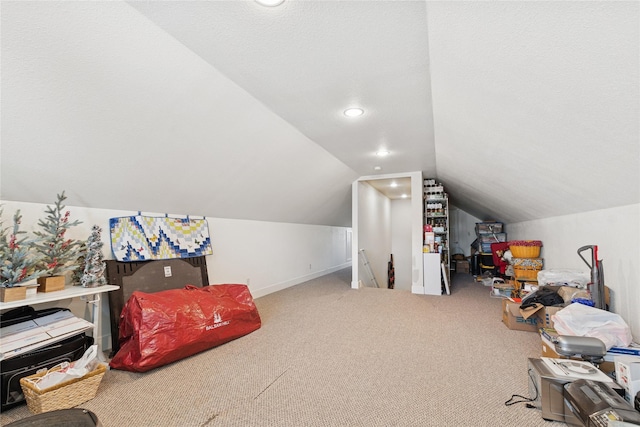 101 Shellan Way, Kalispell, MT 59901 - rec room featuring lofted ceiling, carpet flooring, and recessed lighting