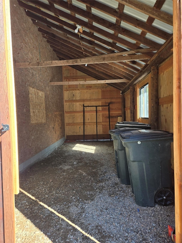 interior space with a garage