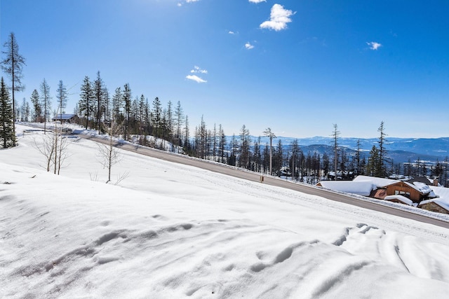 exterior space featuring a mountain view