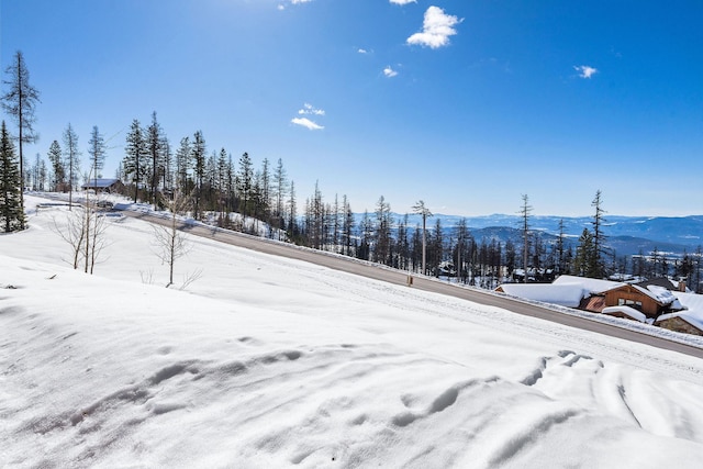 476 Elk Highlands Dr, Whitefish, MT 59937 - snowy yard featuring a mountain view