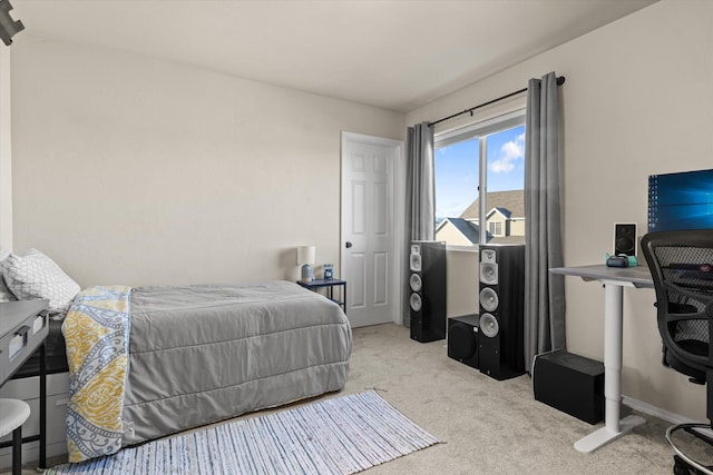 bedroom featuring carpet