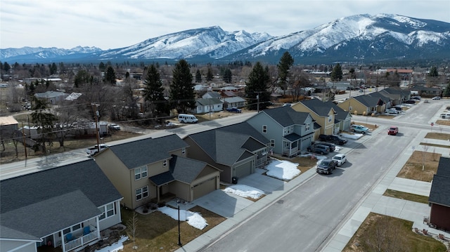 property view of mountains with a residential view