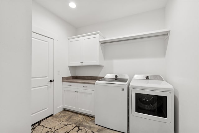 154 W Swift Creek Way, Kalispell, MT 59901 - laundry room with separate washer and dryer, cabinet space, and recessed lighting