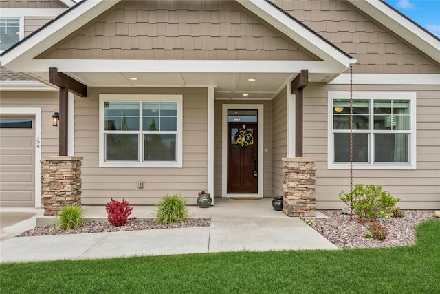 154 W Swift Creek Way, Kalispell, MT 59901 - entrance to property with stone siding and a porch