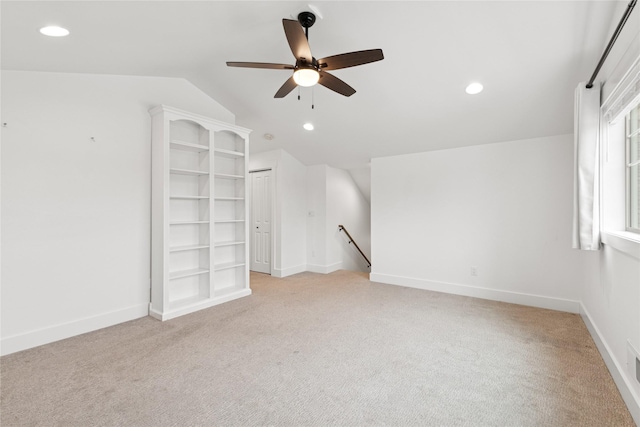 154 W Swift Creek Way, Kalispell, MT 59901 - bonus room with light carpet, lofted ceiling, ceiling fan, and recessed lighting