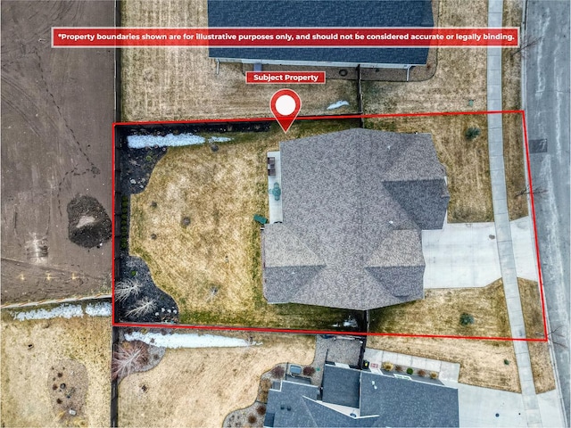 154 W Swift Creek Way, Kalispell, MT 59901 - view from above of property with property parcel outlined