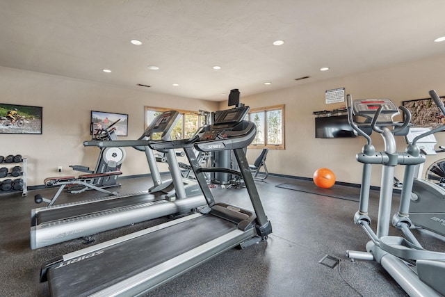 154 W Swift Creek Way, Kalispell, MT 59901 - exercise room featuring recessed lighting
