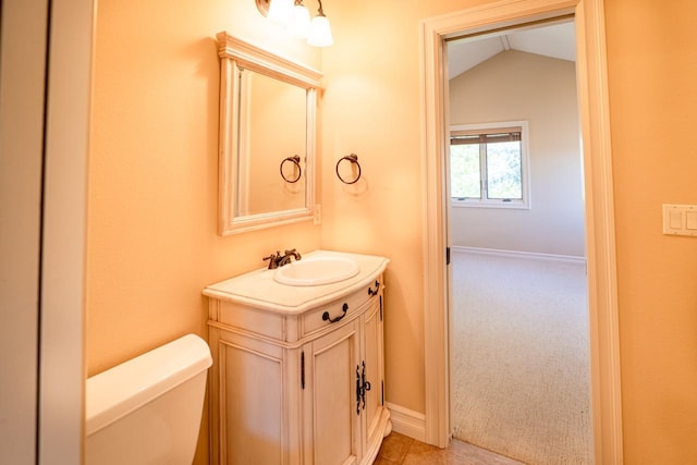 159 Fairway Blvd, Kalispell, MT 59901 - half bath with vanity and vaulted ceiling