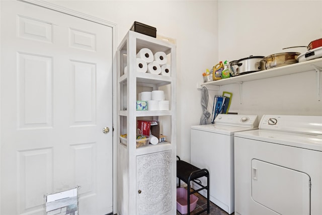 laundry area featuring laundry area and independent washer and dryer