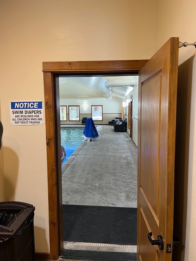 corridor featuring concrete floors