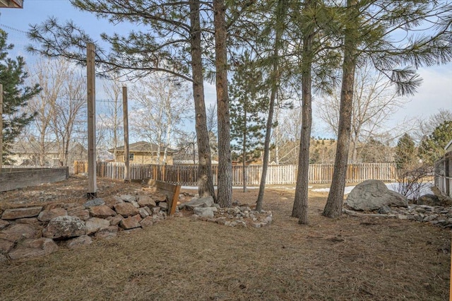 view of yard featuring fence