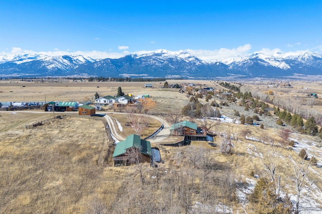 bird's eye view with a rural view and a mountain view