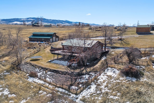 exterior space with a mountain view and a rural view