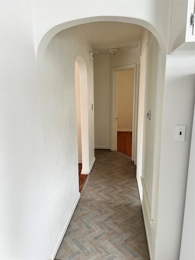 corridor with brick floor