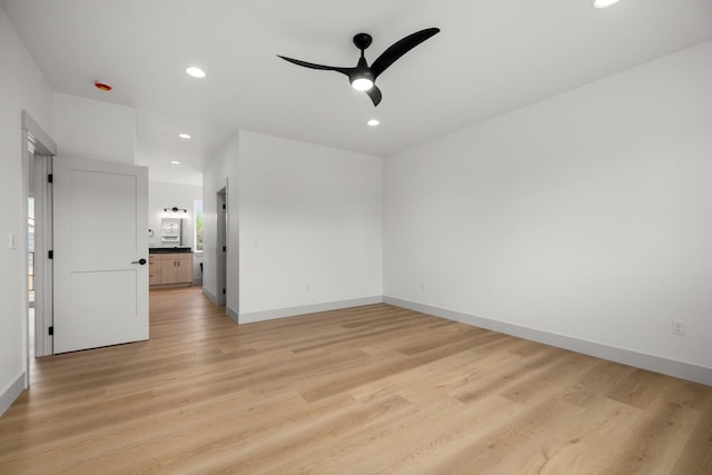 57 Hidden Cedar Loop, Columbia Falls, MT 59912 - empty room featuring ceiling fan, light wood-style flooring, and recessed lighting