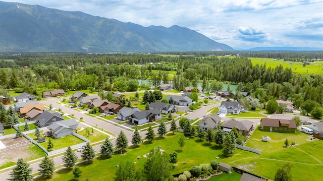 57 Hidden Cedar Loop, Columbia Falls, MT 59912 - aerial view of residential area with a mountain backdrop and a forest