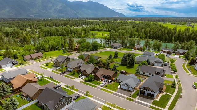 57 Hidden Cedar Loop, Columbia Falls, MT 59912 - aerial view of residential area with a forest and a water and mountain view