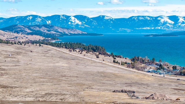 mountain view with a water view