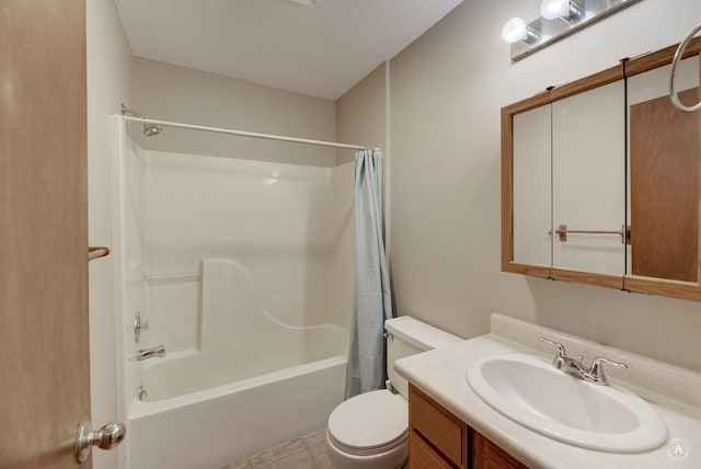 6520 Canyon Ferry Rd, Helena, MT 59602 - full bathroom featuring shower / bath combo, vanity, and tile patterned floors
