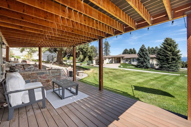 128 Sunset Rdg, Lakeside, MT 59922 - deck featuring a lawn
