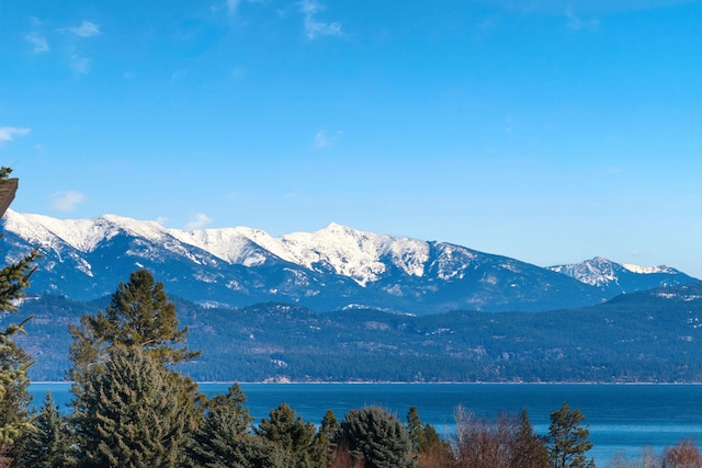 property view of mountains featuring a water view