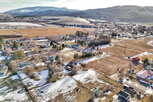 bird's eye view featuring a mountain view