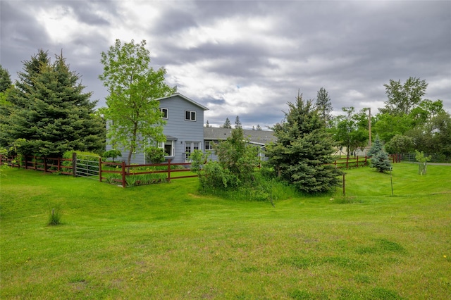 view of yard with fence