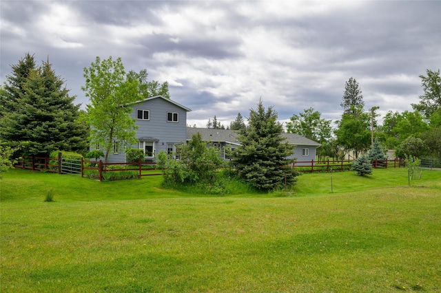 view of yard featuring fence