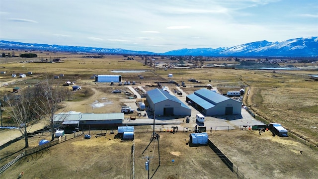 aerial view with a rural view and a mountain view