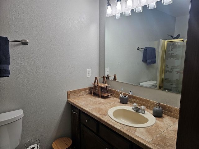 1103 Greers Ferry Rd, Libby, MT 59923 - full bath with toilet, a stall shower, and vanity