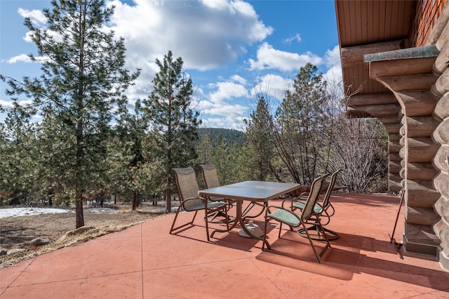 view of patio with outdoor dining area