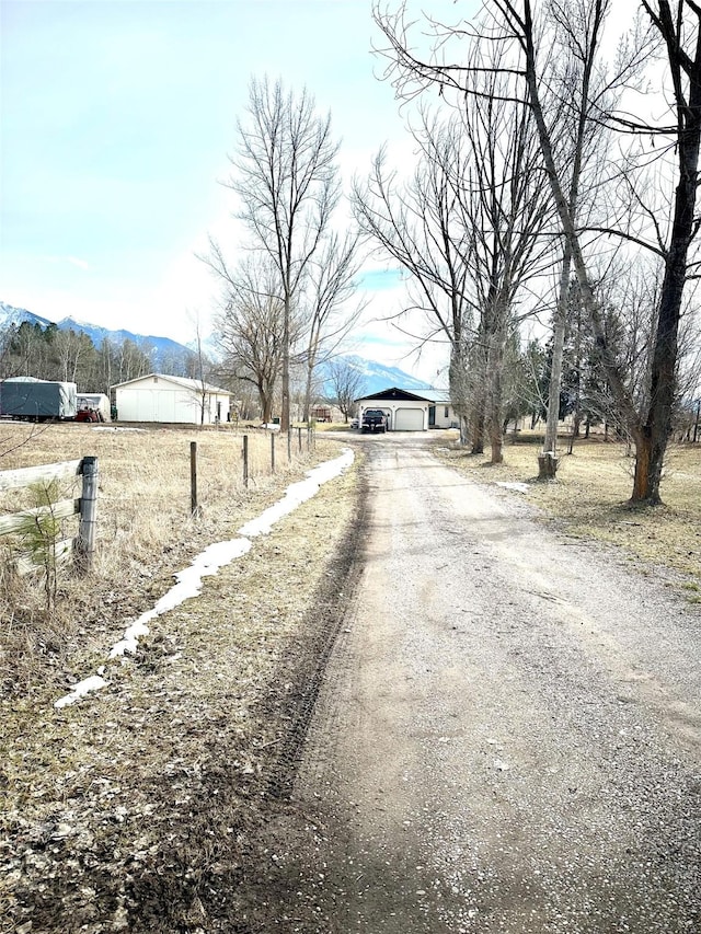 view of street with a mountain view